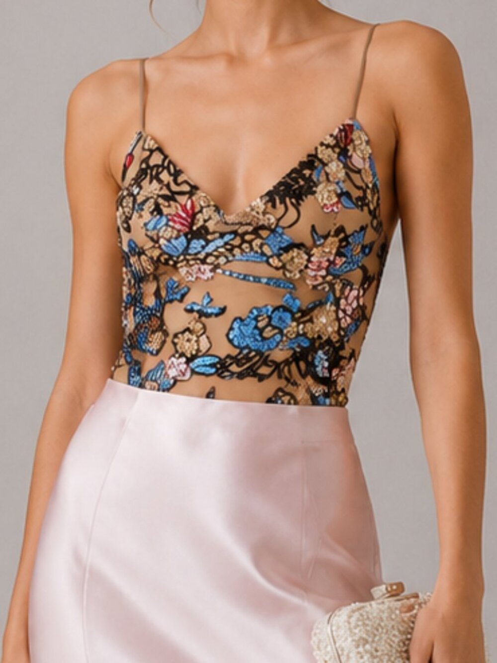 Topshop Sequin Embellished Bodysuit Size S